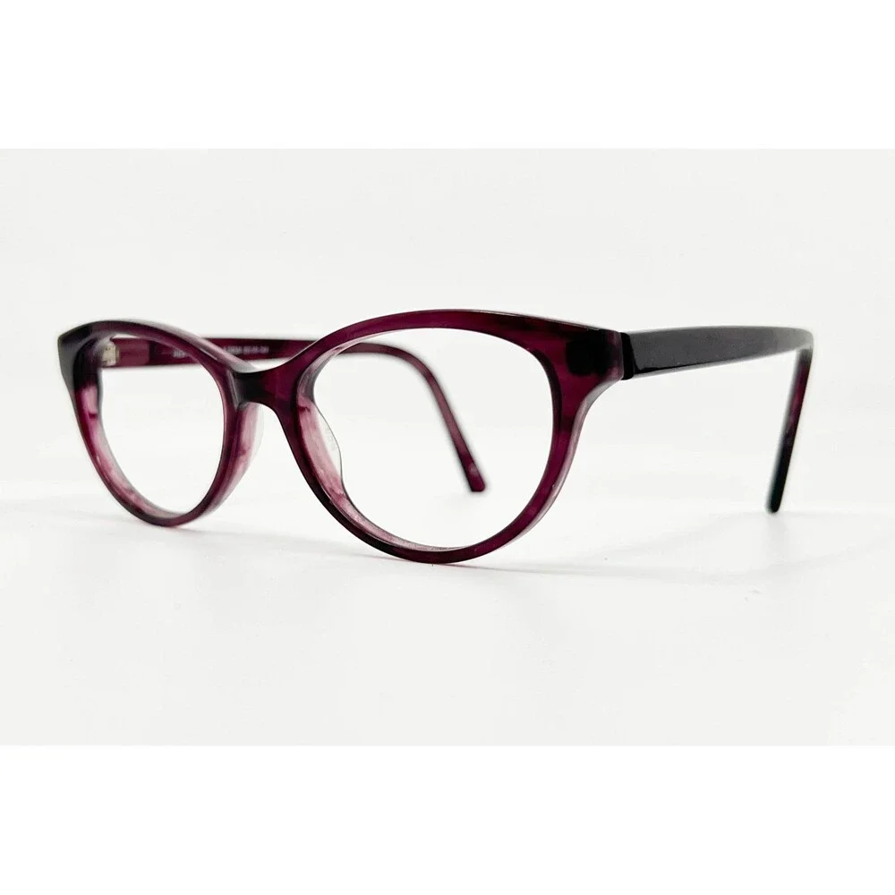 Heart 1201 Eyeglasses Women Purple Demi Cat Eye Frames 50-16-140